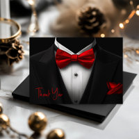 Mens Red Black Tuxedo Birthday Party