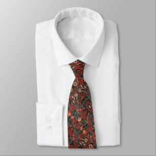 Men's Red Peacock Paisley France  Tie