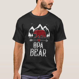 Mens Red Plaid Opa Bear Matching Family Pajama Chr T-Shirt