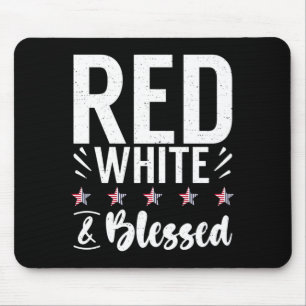Mens Red White And Blessed Usa Aamerica Mouse Pad