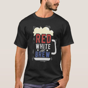 Mens Red White And Brew 4Th Of July Craft Beer Dri T-Shirt