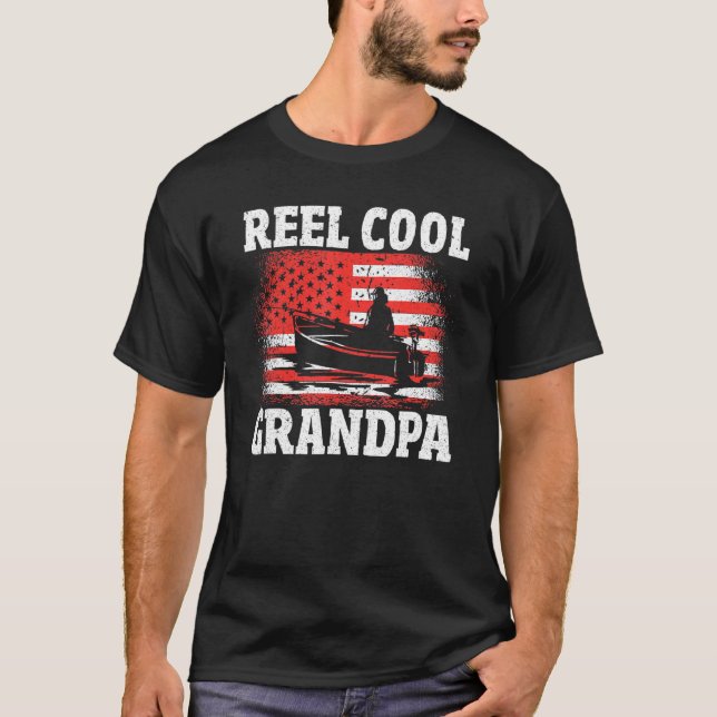 Mens Ree Cool Grandpa Fishermen Granddad Usa Fishi T-Shirt (Front)