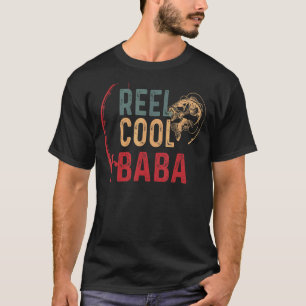 Mens Reel Cool Baba Fisherman Daddy Fishing Father T-Shirt