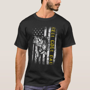 Mens Reel Cool Dad American Flag Funny T-Shirt