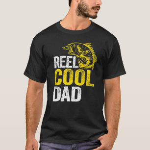 Mens Reel Cool Dad Bass Fish Grandpa Fisherman Dad T-Shirt