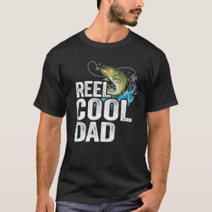 Mens Reel Cool Dad Bass Fish Grandpa Fisherman Dad T-Shirt