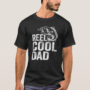 Mens Reel Cool Dad Bass Fish Grandpa Fisherman Dad T-Shirt