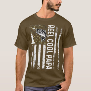 Mens Reel Cool Dad For Papa Fisherman Bday Fathers T-Shirt