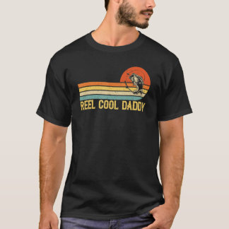 Mens Reel Cool Daddy Fishing Fish Vintage T-Shirt