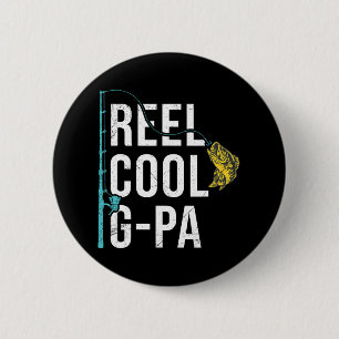 Mens Reel Cool G-pa Fishing Shirt Funny Grandpa Fa 2 Inch Round Button