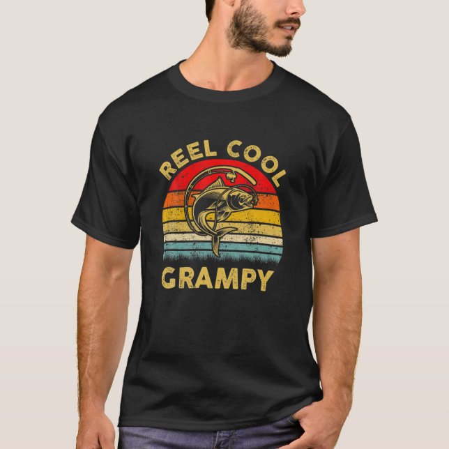 Mens Reel Cool Grampy Fishing S, Funny Fathers Day T-Shirt (Front)