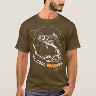 Mens Reel Cool Grandpa t shirt Salmon fishing Fath