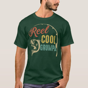 Mens Reel Cool Grumpa Fishing Shirts, Fun Fathers T-Shirt