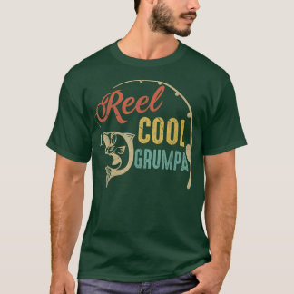 Mens Reel Cool Grumpa Fishing Shirts, Fun Fathers T-Shirt