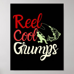 Mens Reel Cool Grumps Vintage Funny Fishing Father Poster