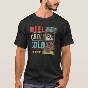 Mens Reel Cool Lolo Fishing Father Grandther Vinta T-Shirt
