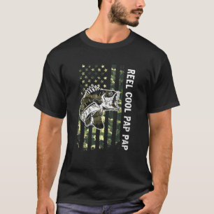 Mens Reel Cool Pap Pap Camouflage American Flag Fa T-Shirt