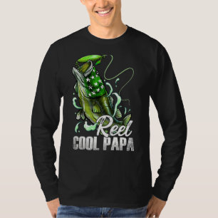 Mens Reel Cool Papa Fishing Dad Father's Day Fish T-Shirt