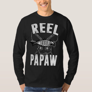 Mens Reel Cool Papaw Fishing Dad Father's Day T-Shirt