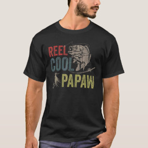 Mens Reel Cool Papaw Fishing Fathers Day Funny T-Shirt