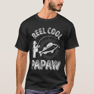 Mens Reel Cool Papaw Shirt Fisherman Christmas Gif