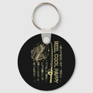 Mens Reel Cool Pappy Camouflage American Flag Funn Keychain