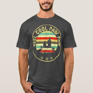 Mens Reel Cool Paw Paw s Vintage Fisherman Fathers T-Shirt