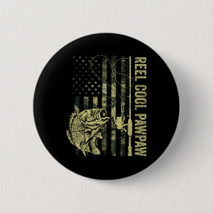 Mens Reel Cool Pawpaw Camouflage American Flag Fat 2 Inch Round Button