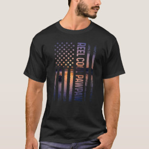 Mens Reel Cool Pawpaw Vintage Patriotic Daddy On F T-Shirt