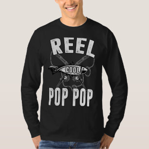 Mens Reel Cool Pop Pop Fishing Dad Father's Day T-Shirt