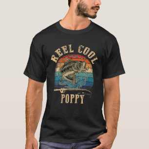 Mens Reel Cool Poppy Fisherman Father's Day Fishin T-Shirt