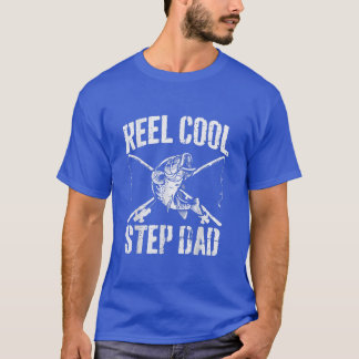 Mens Reel Cool Step Dad FishingFathers Day Grandpa T-Shirt
