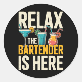 Mens Relax The Cool Kidender Is Here Funny Cool Classic Round Sticker