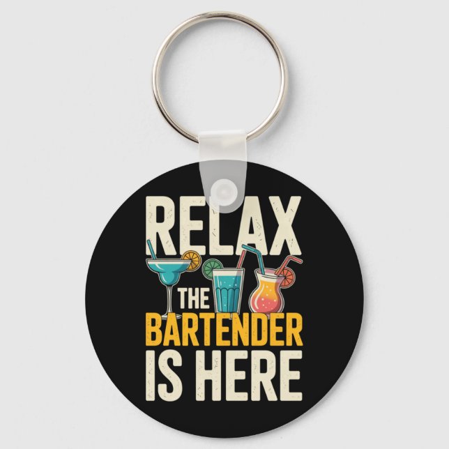 Mens Relax The Cool Kidender Is Here Funny Cool Keychain (Front)