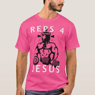 Mens Reps 4 Jesus Christ Funny Gym Shirt Bodybuild