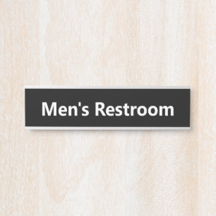 Men's Restroom Black and White Door Sign