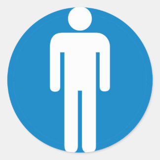 Men's Restroom Highway Sign Classic Round Sticker