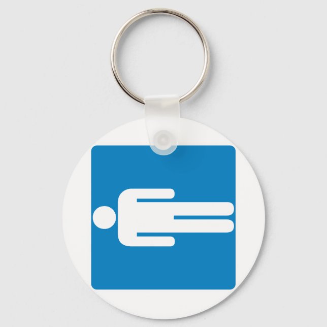Men's Restroom Highway Sign Keychain (Front)