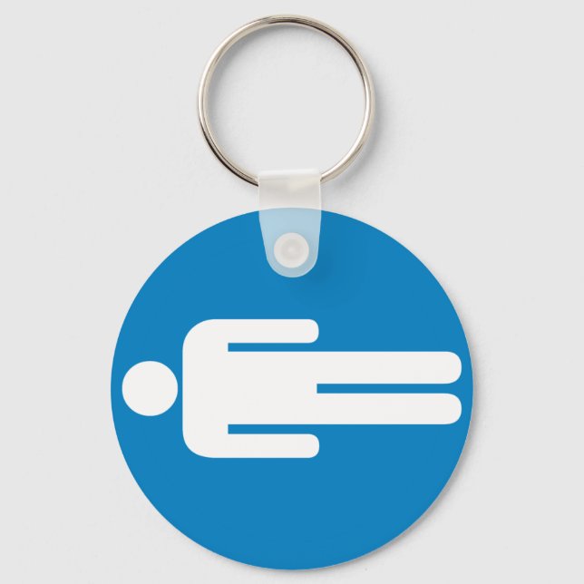 Men's Restroom Highway Sign Keychain (Front)