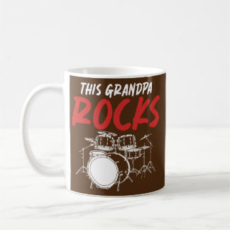 Mens Retired Grandpa Drummer Rock Music Drum Set Coffee Mug