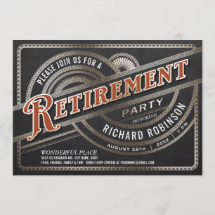 Men's Retiremen Party Invitations - Retro Vintage