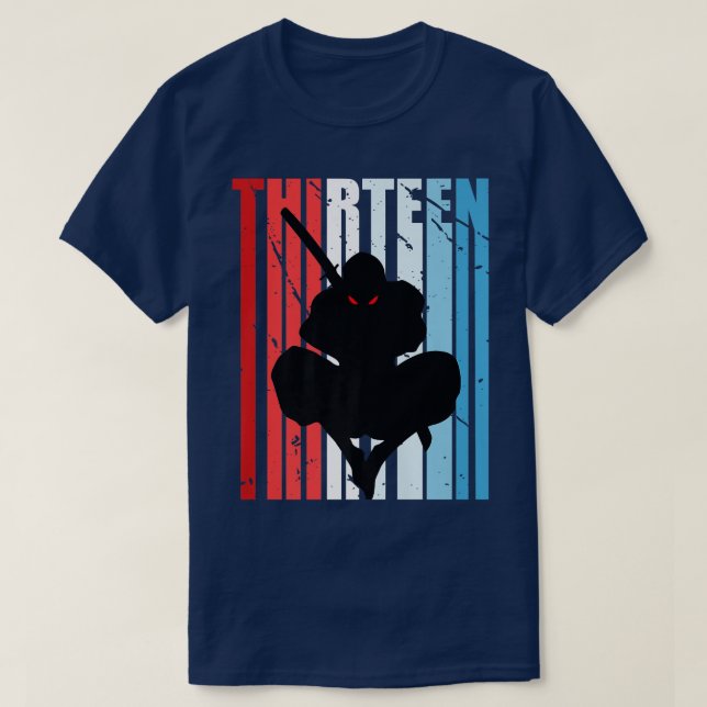 Mens Retro 13th Birthday for Ninja Men Samurai Wea T-Shirt (Design Front)