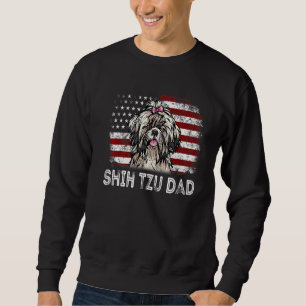 Mens Retro 4th Of July Shih Tzu Vintage American F Sweatshirt