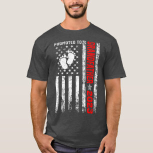 Mens Retro American Flag Fathers Day Promoted To G T-Shirt
