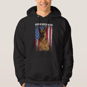 Mens Retro American Flag German Shepherd Dad  For  Hoodie