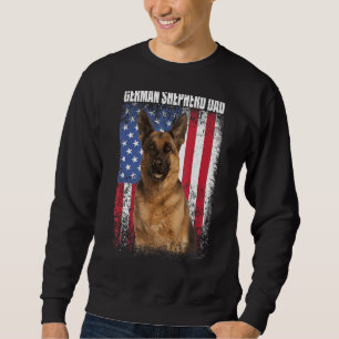 Mens Retro American Flag German Shepherd Dad  For  Sweatshirt
