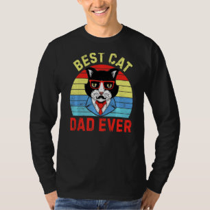 Mens Retro Best Cat Dad Ever Cat Daddy Father's D T-Shirt
