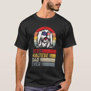 Mens Retro Best Maltese Dad Ever Father's Day T-Shirt