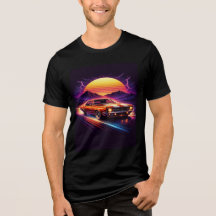 Mens Retro Car Model  Black T-Shirts