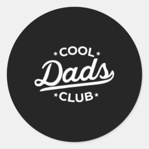 Mens Retro Cool Dads Club Funny Dad Pocket Fathers Classic Round Sticker